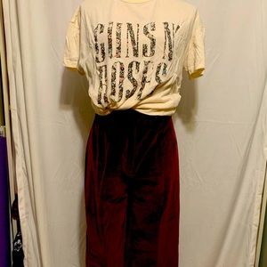 Vintage Wide Leg High Waist Velvet Pants
